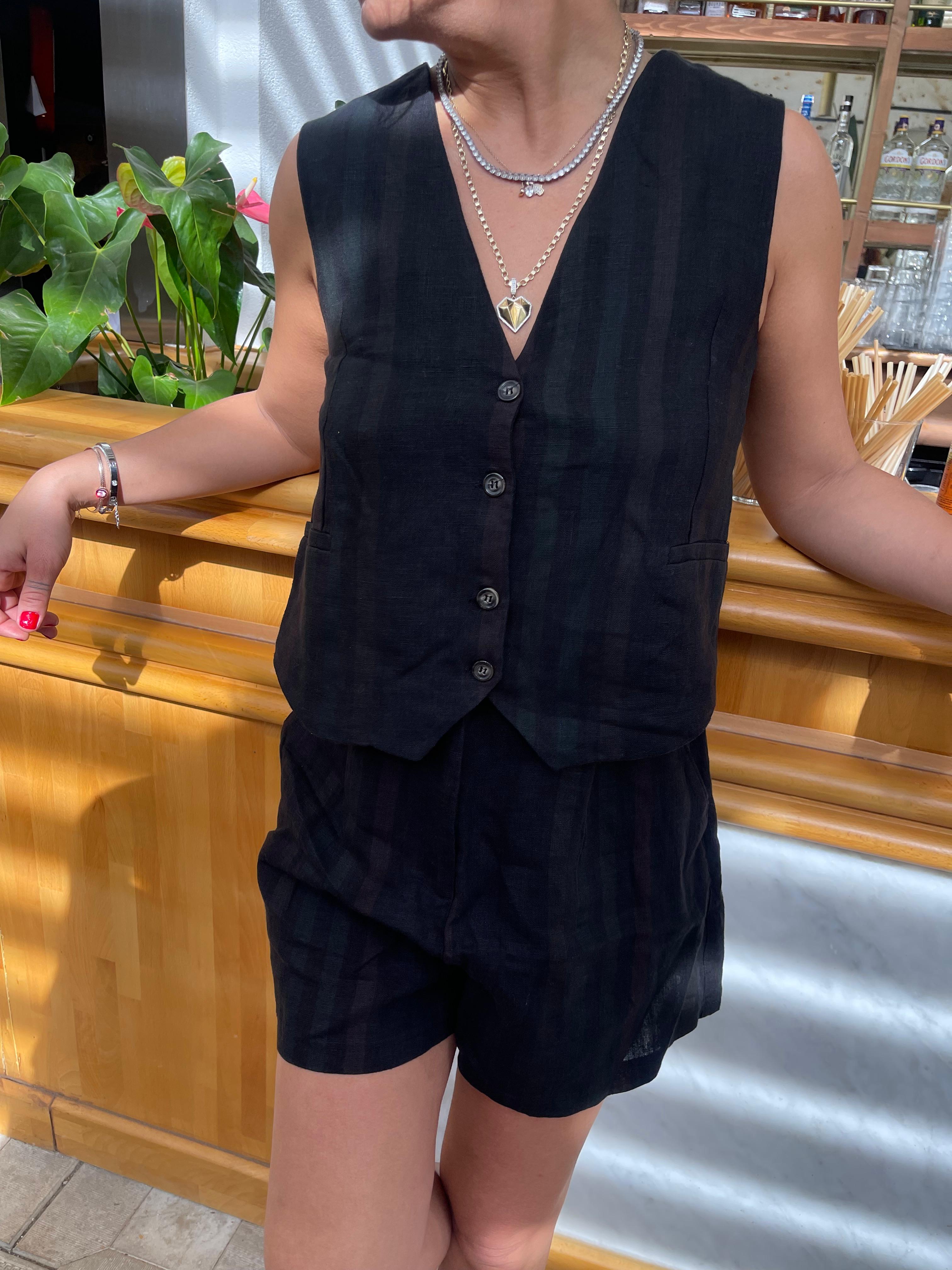 Premium Keten Çizgili Takım