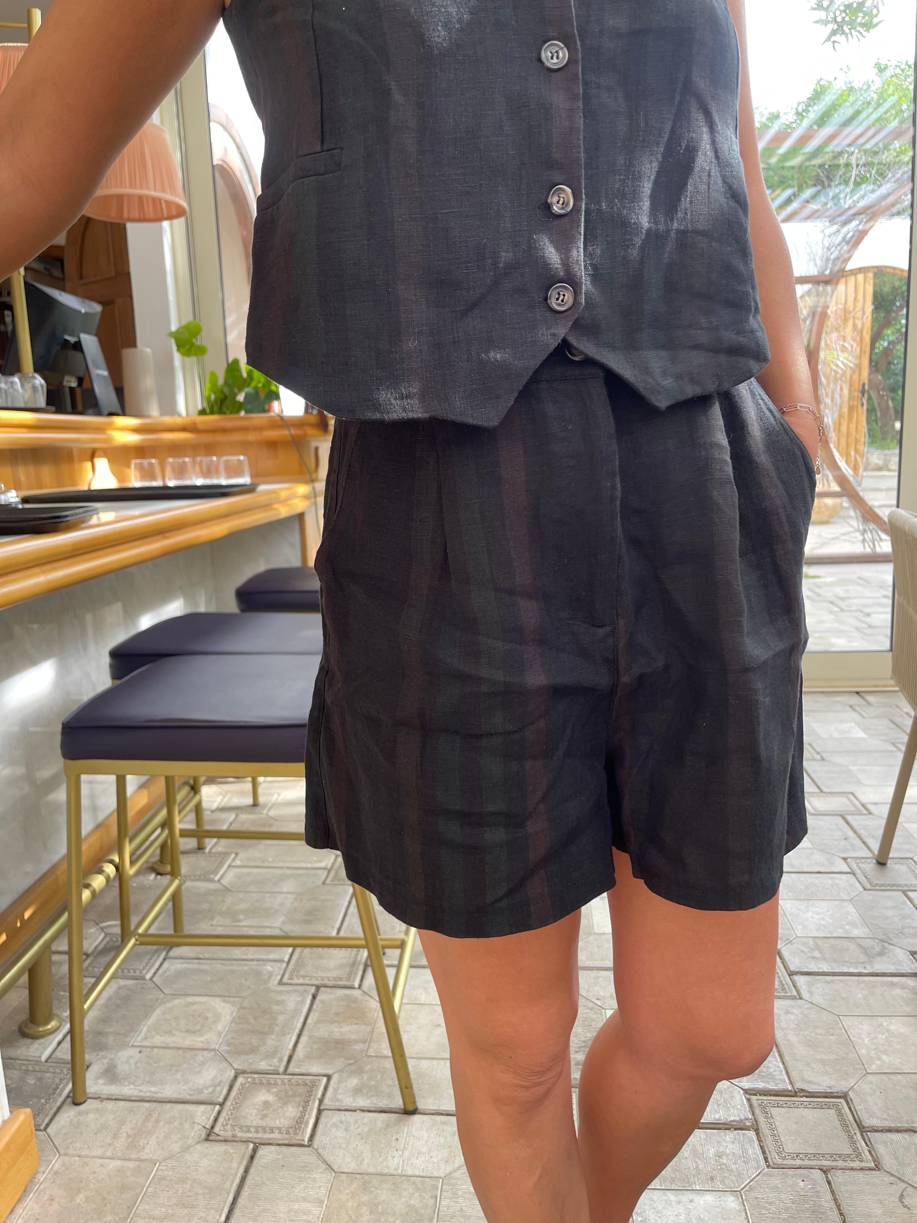 Premium Keten Çizgili Takım