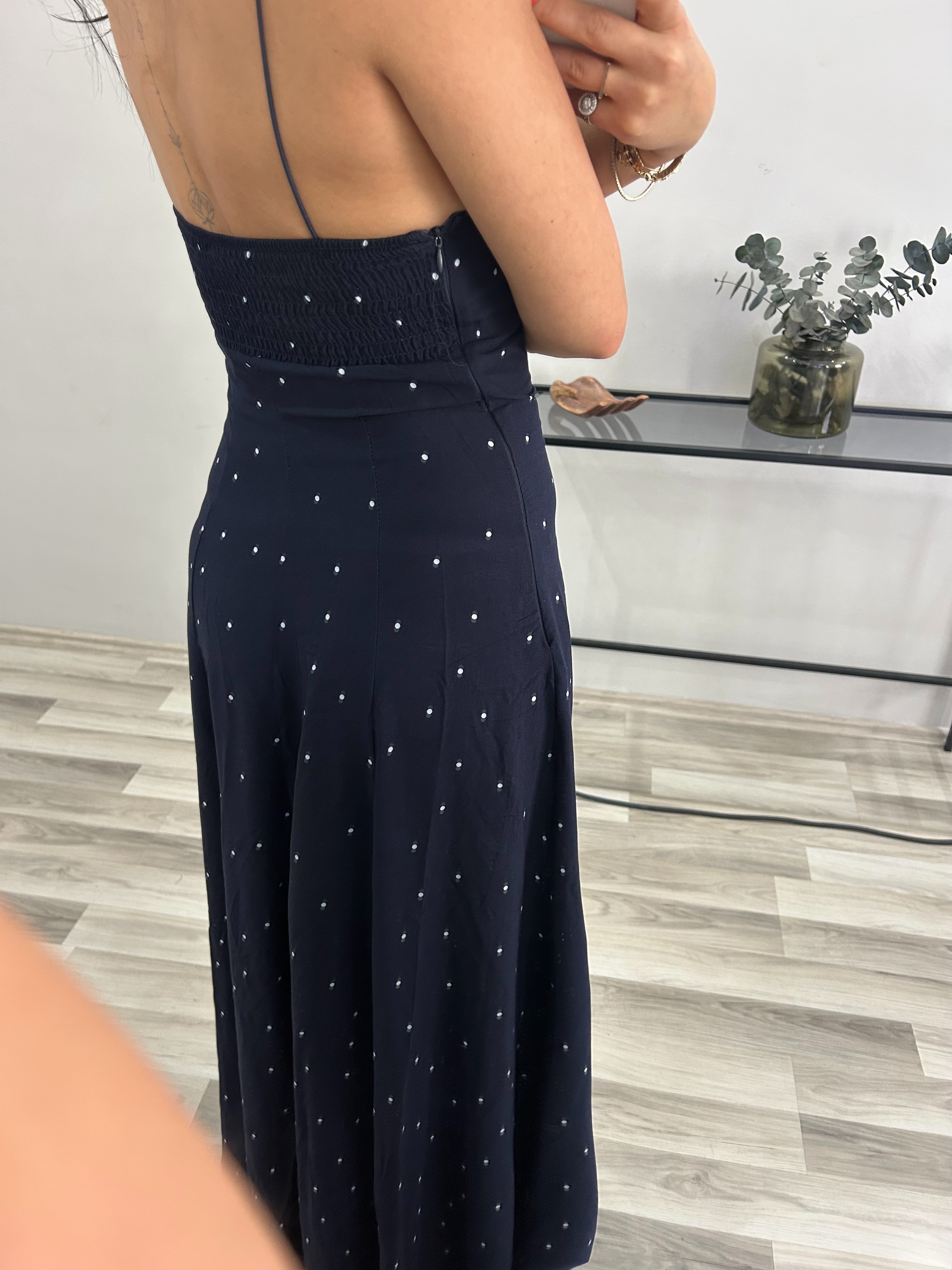 PAMUK KUMAŞ PUANTİYELİ ELBİSE