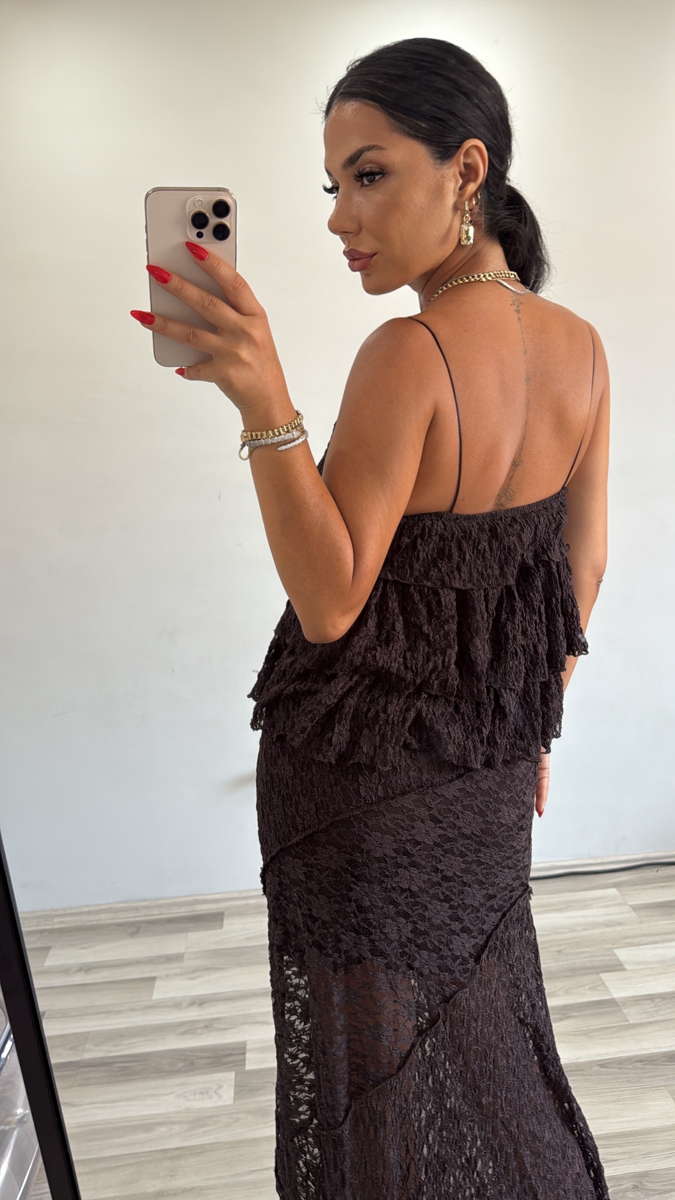 ACI KAHVE DANTEL ETEK&BLUZ TAKIM 