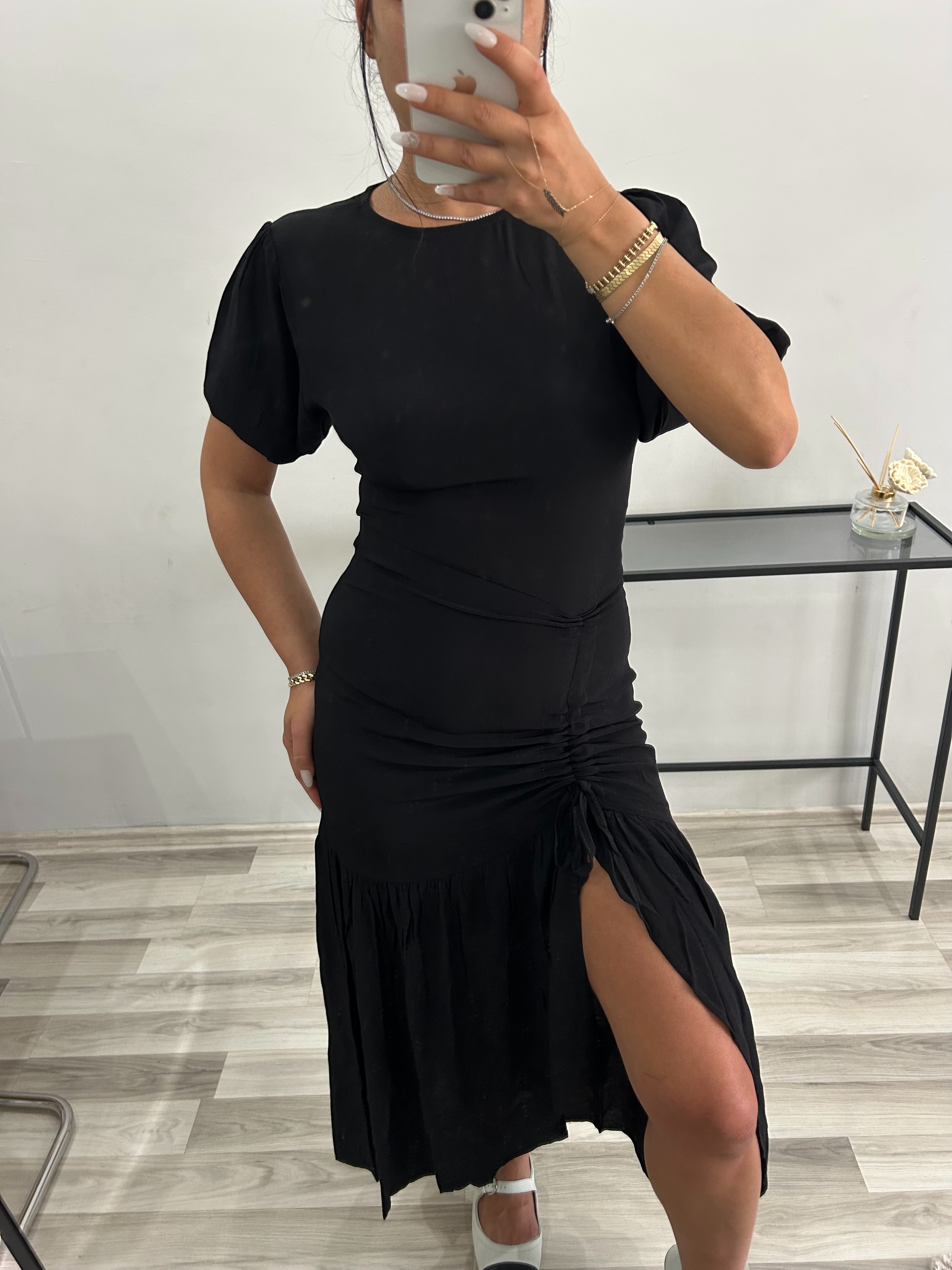 AYARLANABİLİR YIRTMAÇLI KARPUZ KOL ELBİSE