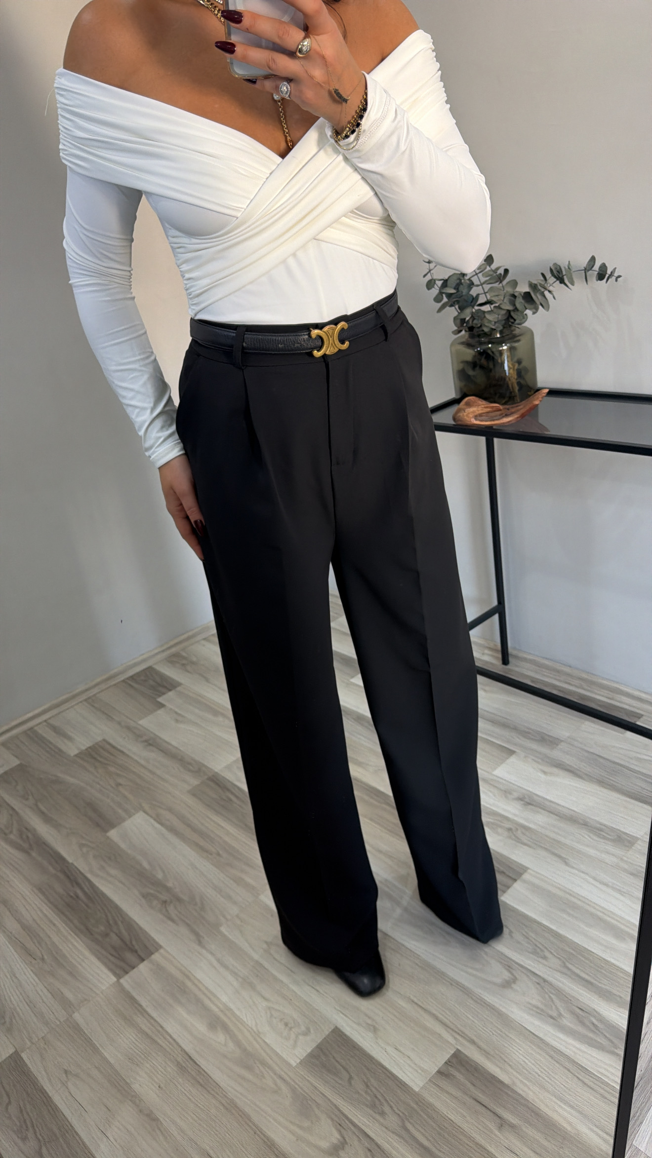 ORJ. MARKA SİYAH PALAZZO PANTOLON