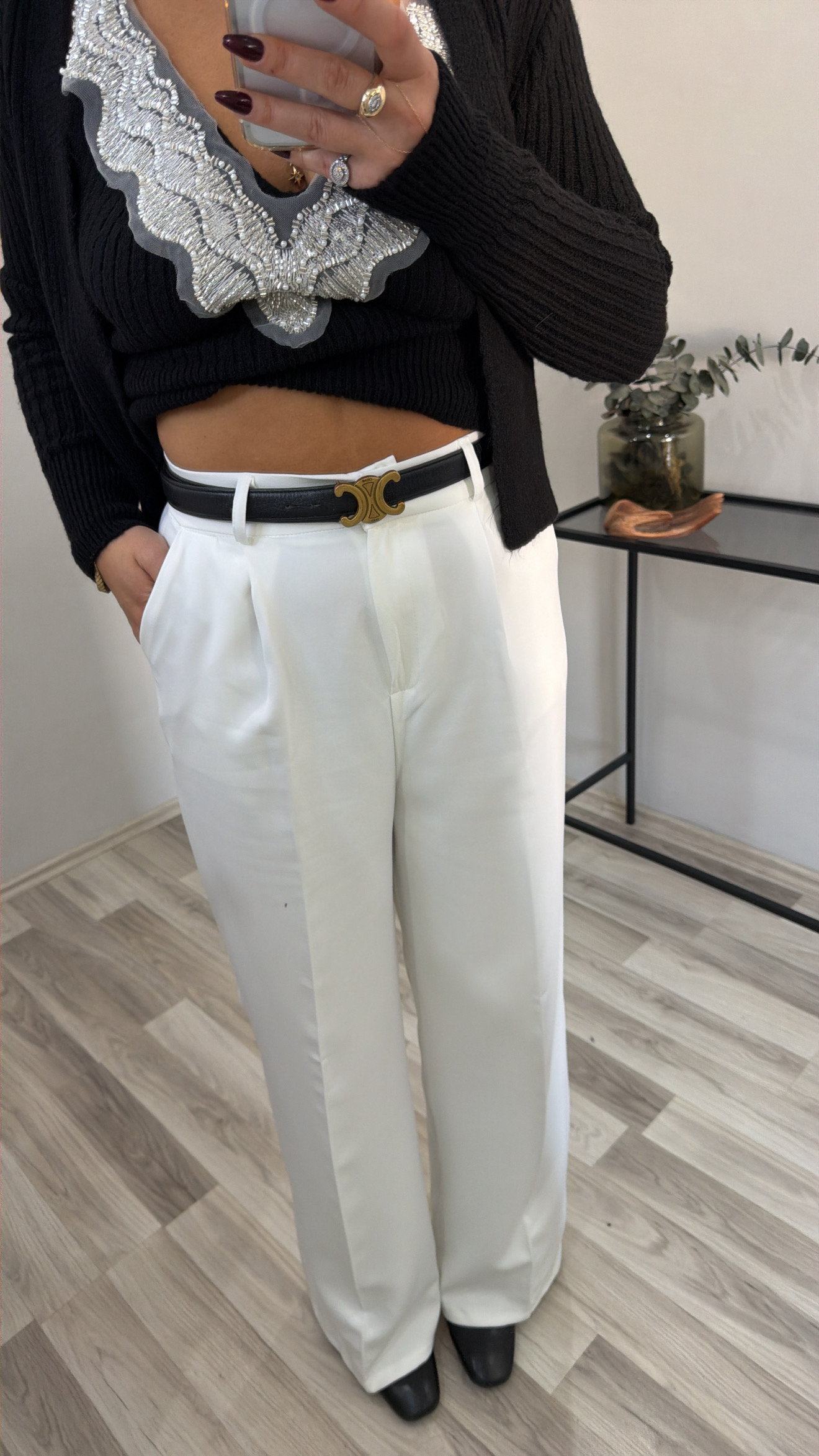 ORJ. MARKA BEYAZ PALAZZO PANTOLON