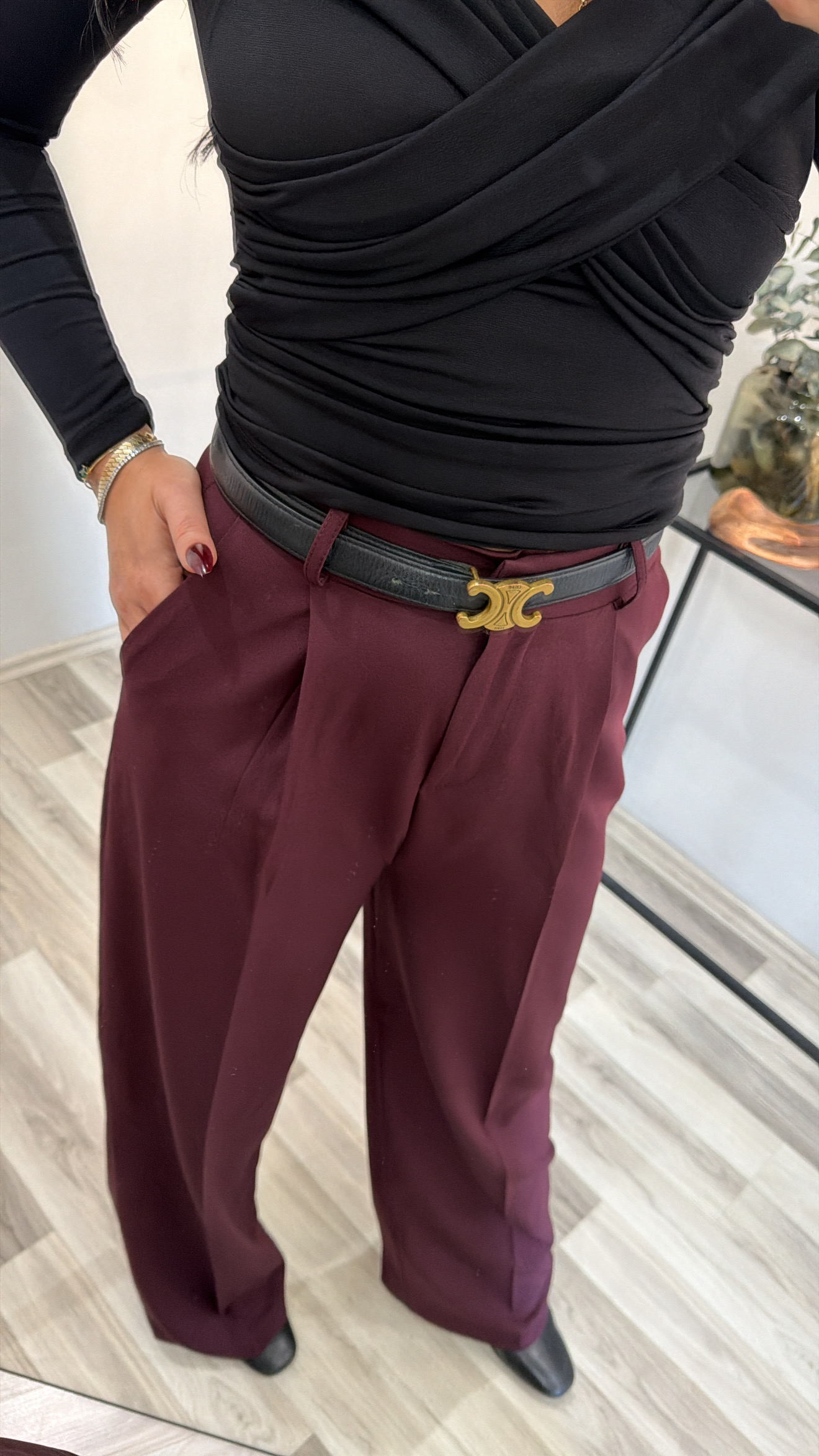 ORJ. MARKA BORDO PALAZZO PANTOLON 